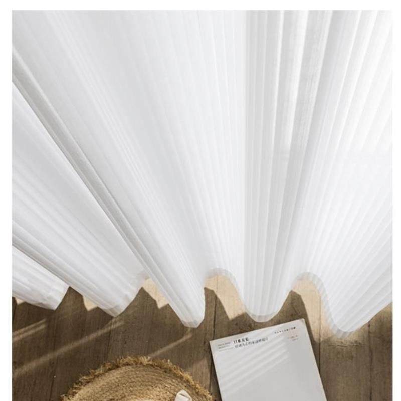 奶油风透光不透人竖百叶镜面纱帘梦幻帘白纱窗帘阳台白色幻影窗纱,居家布艺,成品窗帘,淘宝优惠券,粉丝福利购,淘宝优惠卷