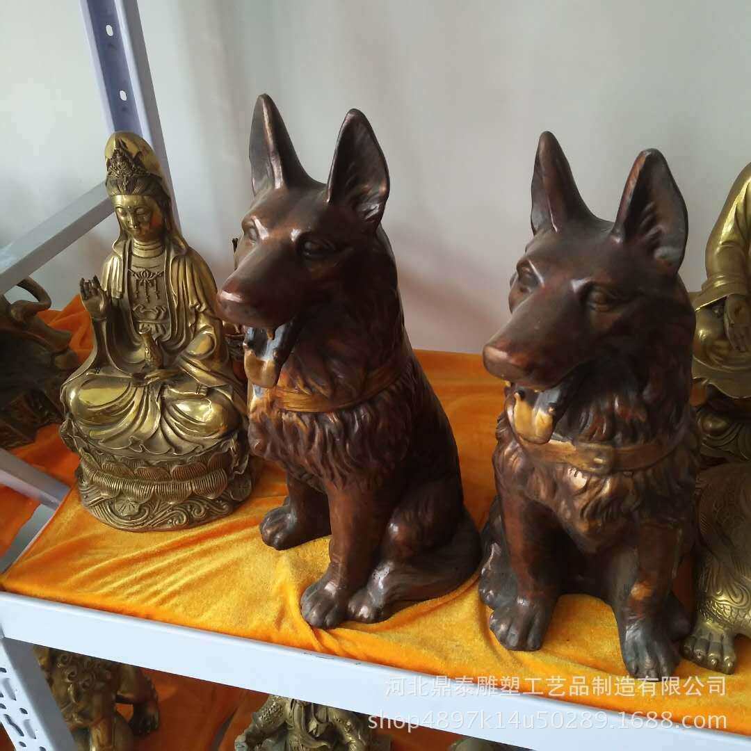 铸造铜狗摆件纯铜十二生肖狗工艺品坐狗家居摆件纯铜招财狗守财