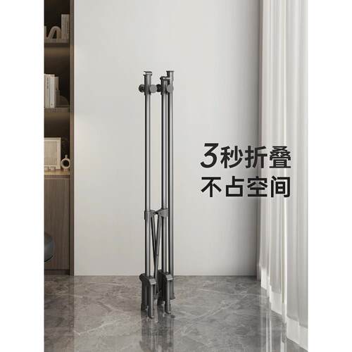 收缩式晾衣架落地加粗加厚折叠家用阳台卧室衣架晒被子神器室外晾