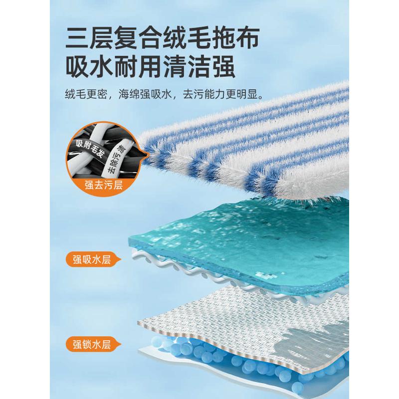 71TX平板免手洗拖把一拖家用净2022新款2023加大吸水懒人地拖拖布