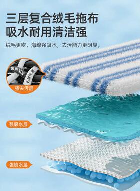新款平板免净加大2023懒人洗手71tx地2022一拖拖布拖拖把家用吸水