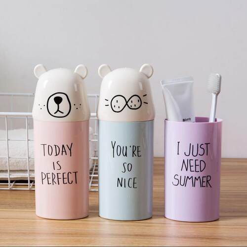 Cartoon Toothbrush Holder Travel Portable Tooth Cup Toothwar