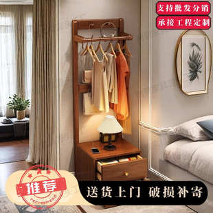 实木转角衣帽架省空间卧室落地挂衣架简易置物架墙角挂衣服架子