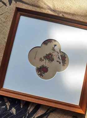 法式中古风卧工笔花鸟画新中室式玄关客厅清室茶新桌B-478面摆画