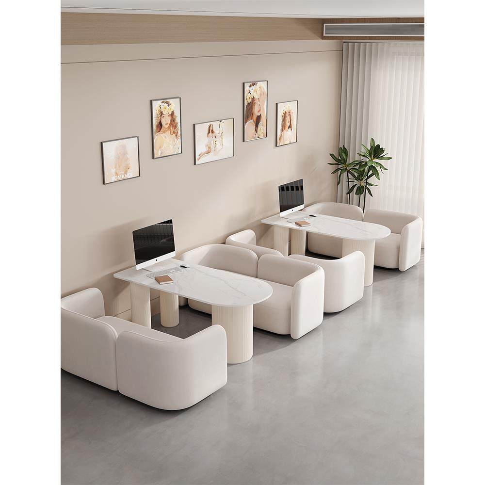 奶油风影楼选片桌椅美甲美容院休闲休息区沙发婚纱店接待谈单卡座,住宅家具,布艺沙发,淘宝优惠券,粉丝福利购,淘宝优惠卷