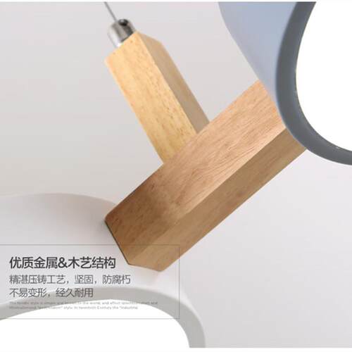 北欧三头餐厅灯具现代简约马卡龙彩色吧台卧室咖啡厅吊灯D9112-3