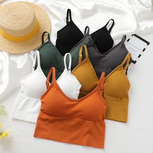Tank Womens Padded Bralettes Adjustable Spaghetti Strap