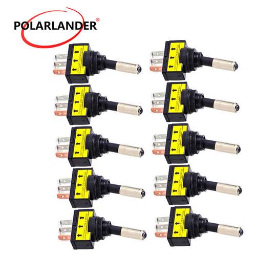 10pcs 汽船钮子开关ASW-15Dl摇臂拨柄12VLED灯20A 蓝灯