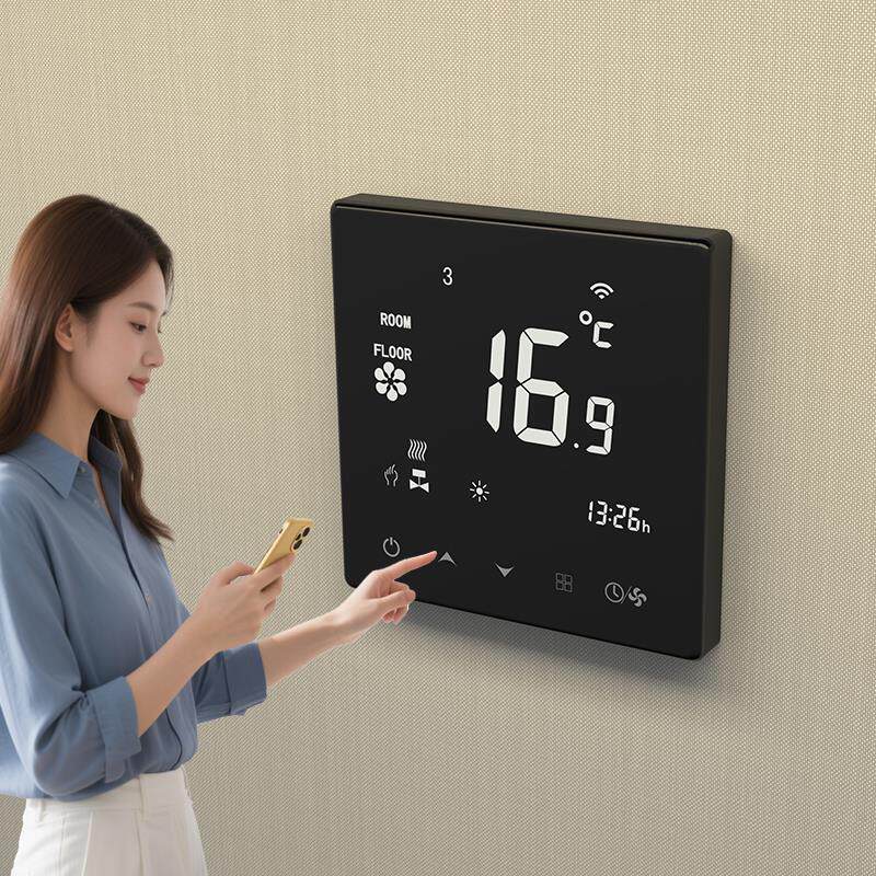 液晶温度控制器中央空调控制面板加热恒温器水地板暖手485集中控