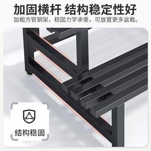 室内外铁艺KIJ阳台架方形落长地多层阶梯花架多不式 锈烤漆绿萝肉