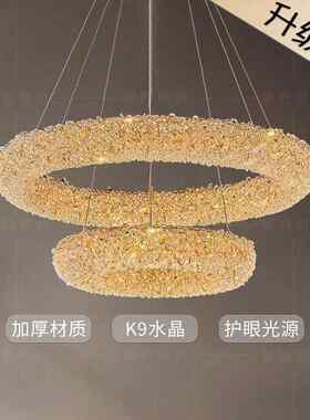 鑫之星水晶新款创意客厅吊灯卧室设计师现代轻奢绣球水晶荔枝床头