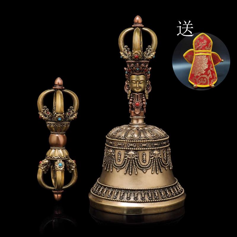 尼泊尔工艺五股金刚铃杵法器纯铜做工精美稀少精致声音响亮回音长