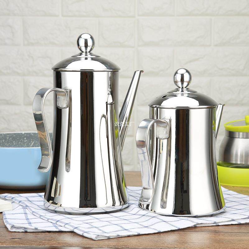 酱大号304不锈钢亮光醋瓶防尘厂家厨房用品油壶长嘴百庆潮州美式