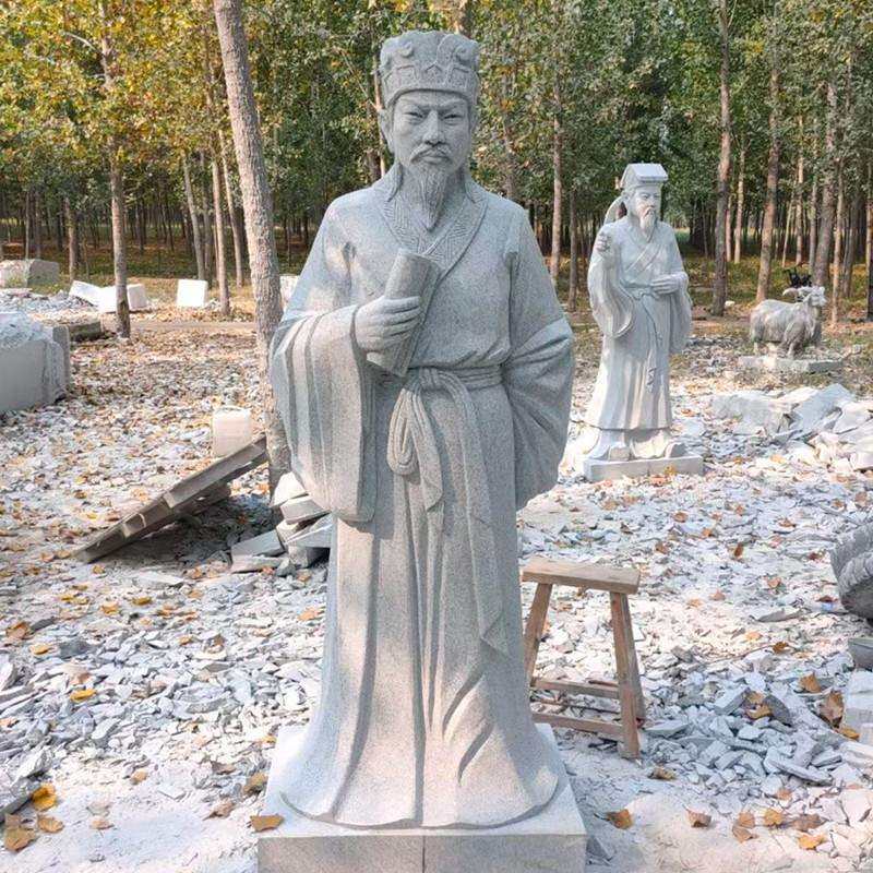 石雕花岗岩古代人物雕塑汉白玉诗人名人李白杜甫青石王阳明雕像