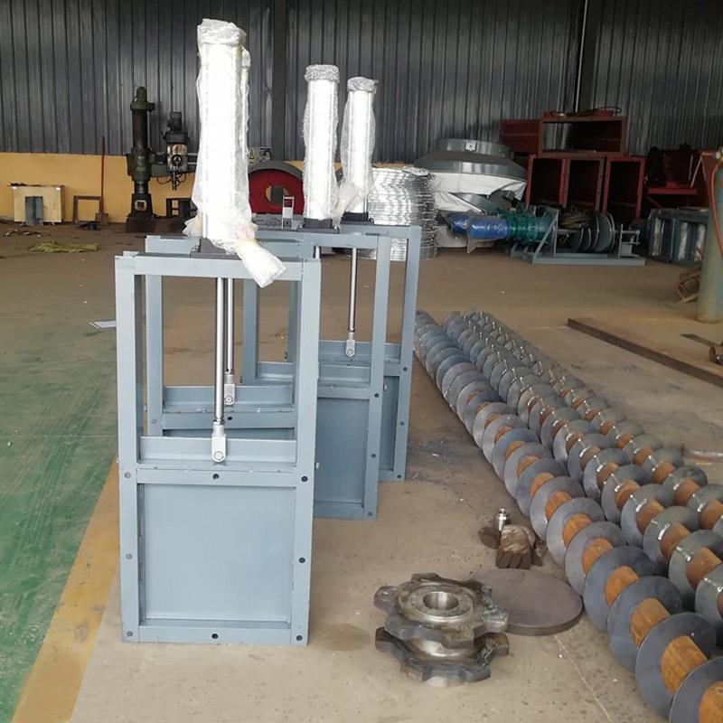 过料碳钢气动插板阀 水渠阀门排污道气缸推杆式闸板阀