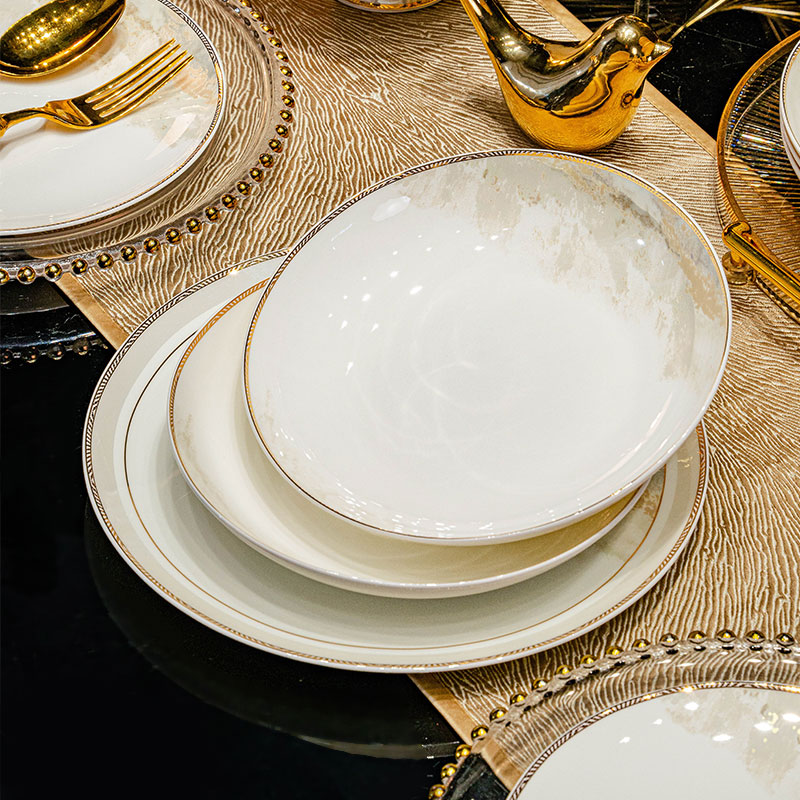 碗碟套装家用2024新款碗盘筷碗具套装乔迁景德镇陶瓷餐具套装