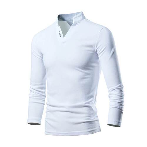 Bottom shirt, long sleeved shirt, stand up collar, men