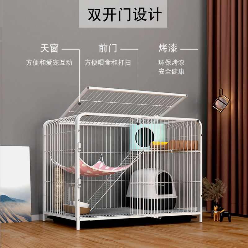 猫笼子双层猫别墅猫笼批发猫咪笼子铁笼子猫笼别墅猫房子猫窝爬架
