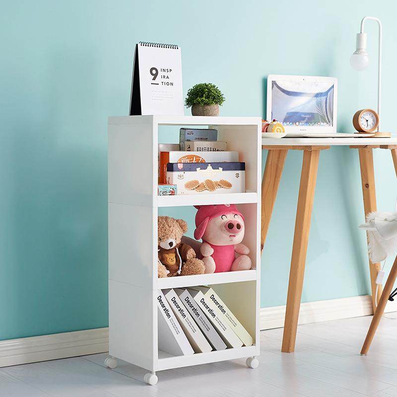 多层透明置物架客厅收纳架落地夹缝架简易书架放物架厨房整理架