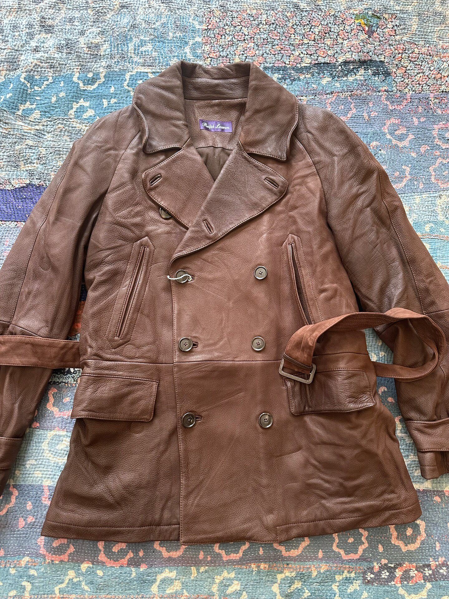 Ralph Lauren Purple Label Leather Coat