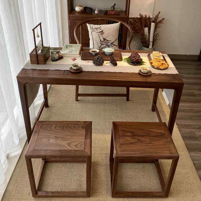 新中式茶桌2025新款高端胡桃木实木阳台茶桌小型家用客厅禅意茶台,住宅家具,家用茶台/茶桌,淘宝优惠券,粉丝福利购,淘宝优惠卷