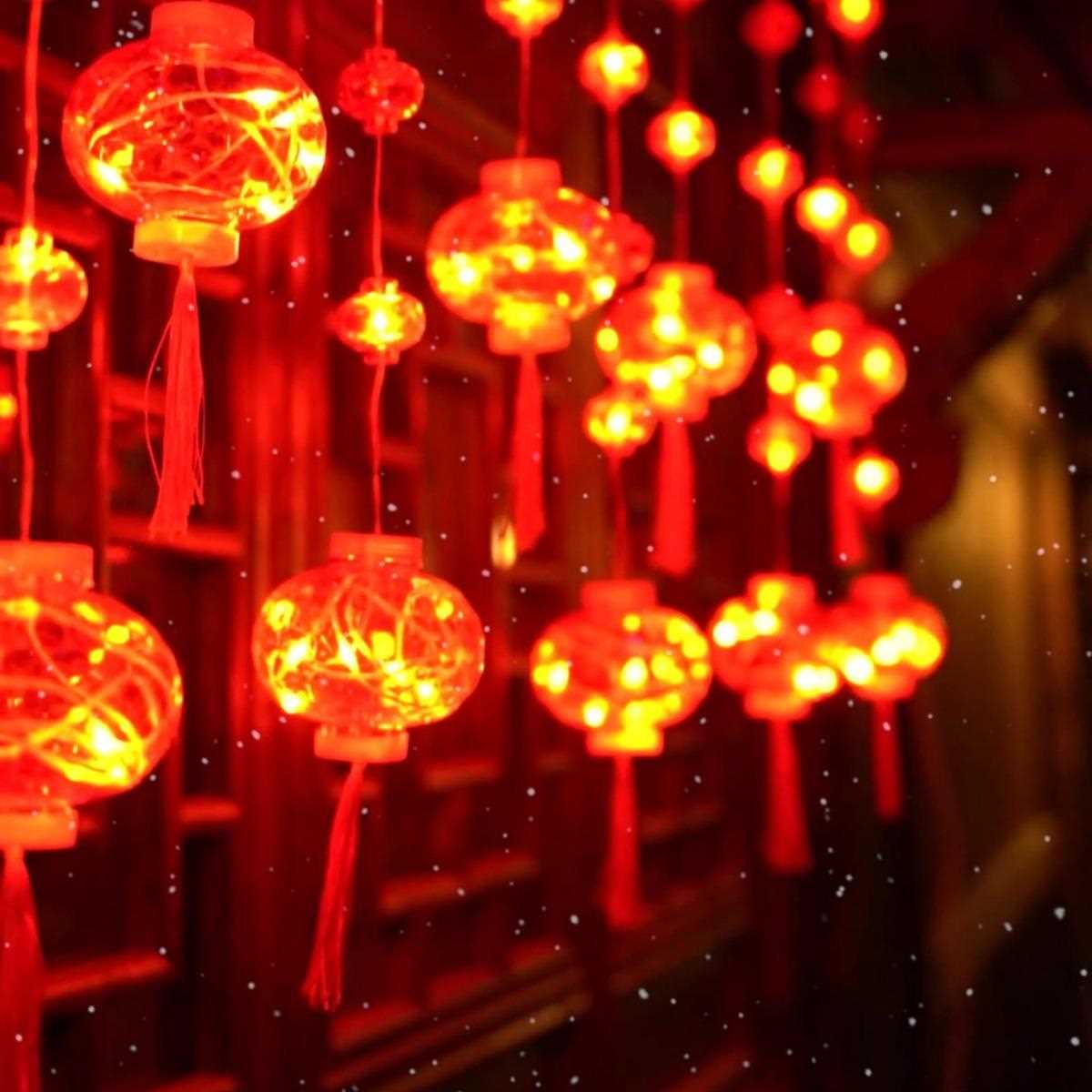 新款直销灯笼红灯闪灯过年新年春节大红挂饰红灯笼彩灯灯挂件布置
