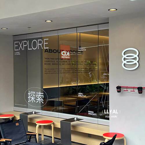 咖啡店无框玻璃门阳台全景折叠门吊轮奶茶商铺办公室可定制隔断门