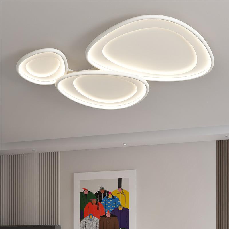 客厅全694吸顶灯卵光护眼鹅石大厅主灯极简奶油高级感灯具全谱屋