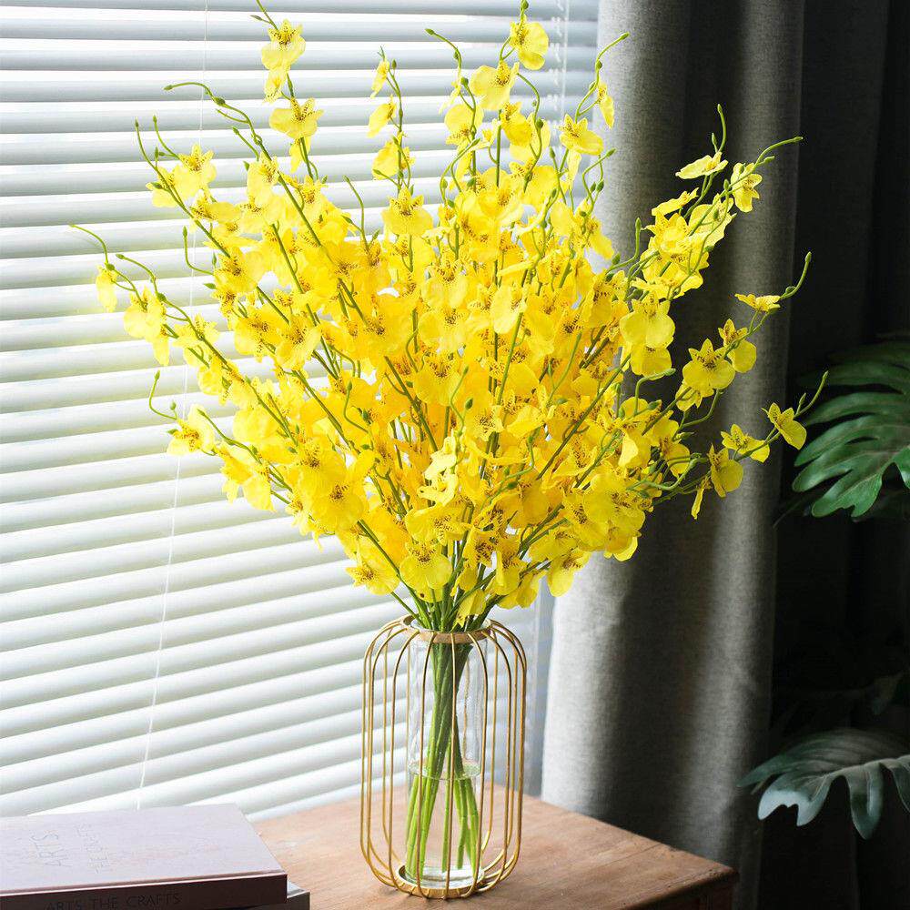 仿真跳舞兰蝴蝶兰绢花装饰客厅摆设餐桌干花假花花瓶摆件花束摆放