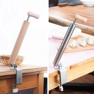 家用商用双轴承擀皮宝不锈钢擀皮器 面棍擀水饺皮赶包子 原木擀面