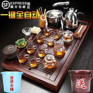 茶具紫砂整套全自动功夫泡茶台实木一体茶道简约家用 办公茶盘套装
