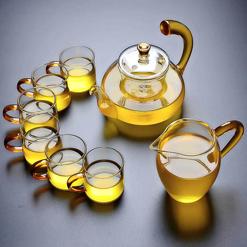 玻璃茶壶耐高温600ml耐热泡茶壶家用花茶壶茶具套装耐热玻璃茶壶