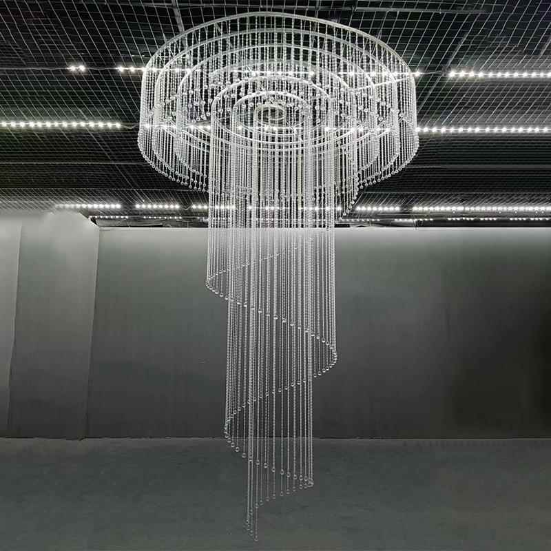婚礼堂吊顶成品水晶珠帘路引舞台布置装饰水晶螺旋帘婚庆吊顶道具