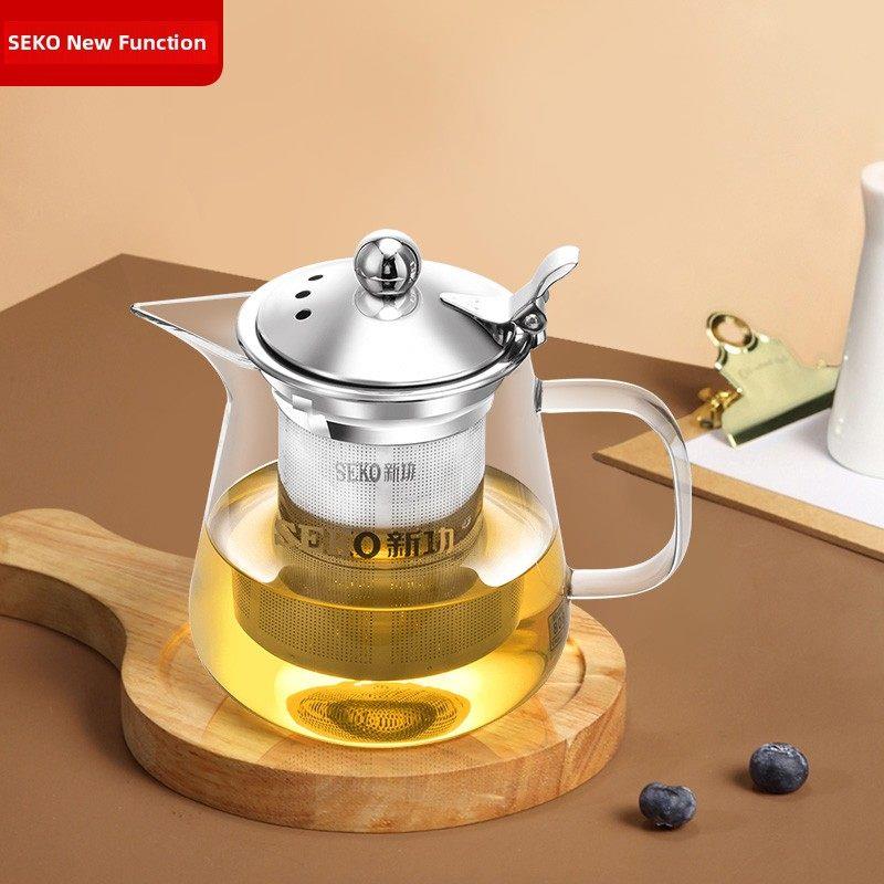 新宗高硼硅玻璃茶壶花茶壶家用茶水分离优雅杯茶杯泡茶机808