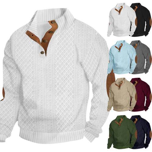 Men's hoodie men's standing collar long sleeved knitted top