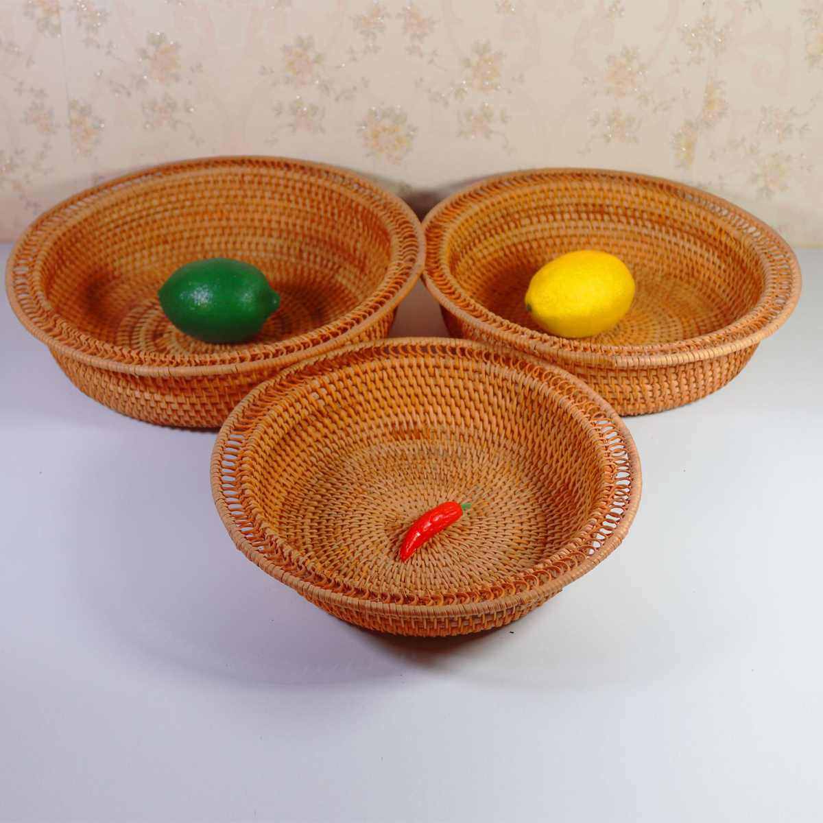 家用篮水果盘食品面包篮现代零食果竹编客厅收纳盒藤编筐茶几,收纳整理,其他收纳篮,淘宝优惠券,粉丝福利购,淘宝优惠卷