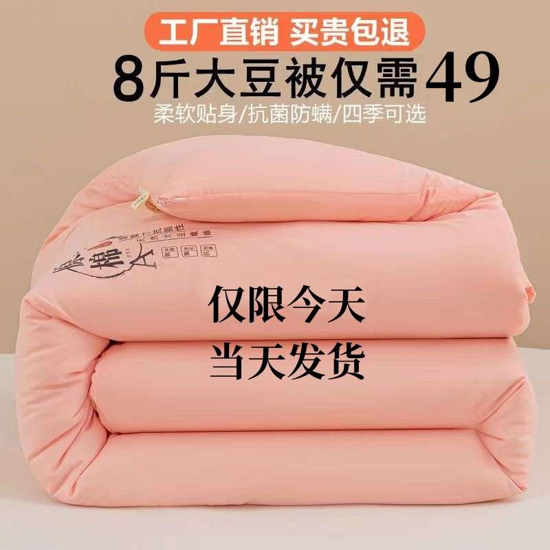 a类大豆纤维被芯加厚保暖冬被单双人春秋被冬季棉被学生宿舍被子