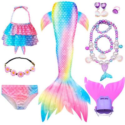 Girls Kids Mermaid Tail Bikini Set Swimsuit Swimming Costume