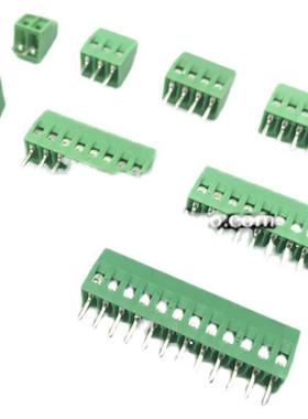 螺钉式PCB接线端子EX/MF/KF128-2.54mm小间距 绿色接线柱2P3P-16P