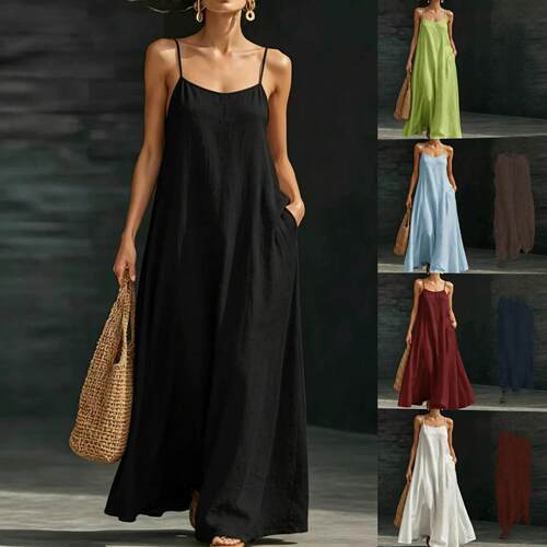 Beach camisole long dress with flowing camisole
