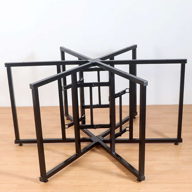 米字架折叠餐桌脚大圆桌支架方桌加厚桌脚桌腿活动钢铁桌脚折叠架