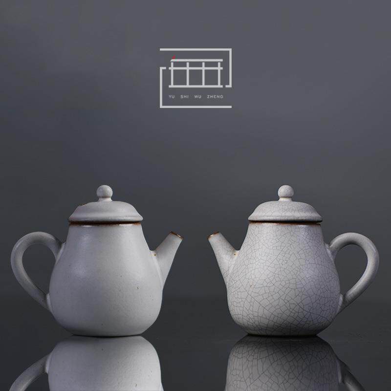 仿古漳州窑茶壶粗陶茶具泡茶壶单壶刻制logo创意可养开片小壶