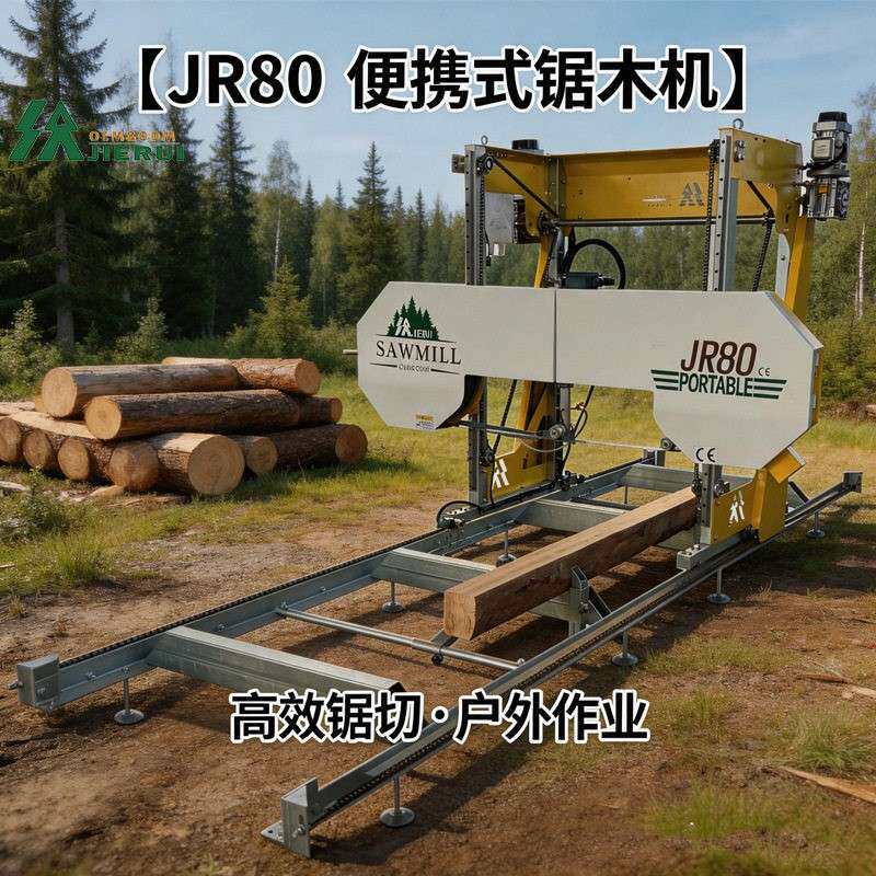 卧式小型电力自动锯木机家用原木截断设备外贸出口木工机械