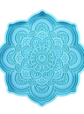 Mandala Coaster Silicone Mold Round Tray Cup Mat Epoxy Resin