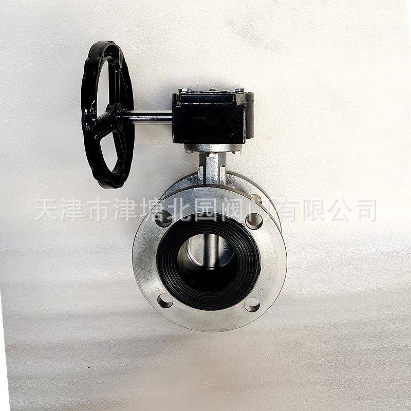 不锈钢法兰蝶阀厂家供应D41X-16P手动涡轮衬胶04法兰式蝶阀DN65