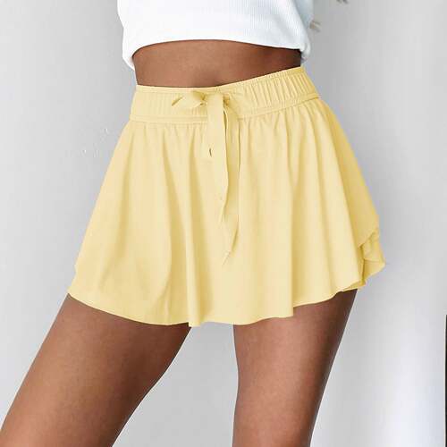 Women's High Waisted Tennis Skirt with Built-in Shorts