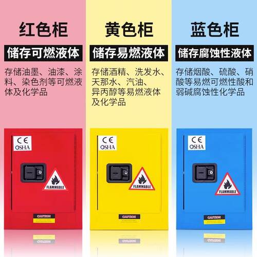 危化品2加仑黄防爆柜柜燃品存工业化学品安全柜实验易室油漆酒精