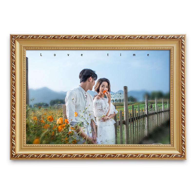 欧式实木相框1620243036寸婚纱照相框床头挂墙加冲印照片定赵之孙