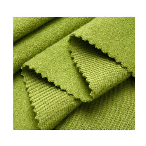 300G优可丝家居服面料 秋冬针织磨毛罗纹布2*2螺纹磨毛布罗纹布料