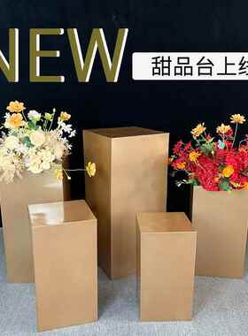 现货婚庆具铁艺20211006蛋糕展架装饰摆签道到展示示甜件品桌方柱